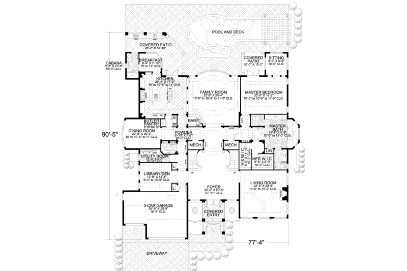 Mediterranean Style House Plan - 5 Beds 6.5 Baths 5966 Sq/Ft Plan #420 ...