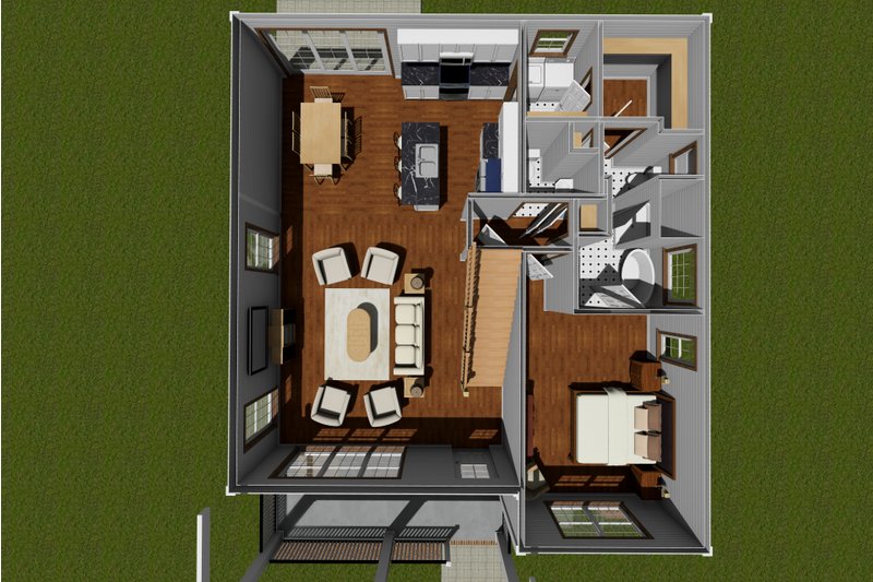 Home Plan - Floor Plan - Main Floor for Cottage House Plan #513-2228 - 4 bed, 2.5 bath