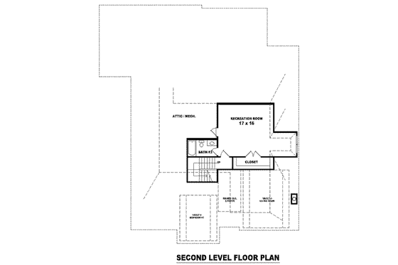Floor Plan - Upper Floor for European House Plan #81-1300 - 3 bed, 2 bath
