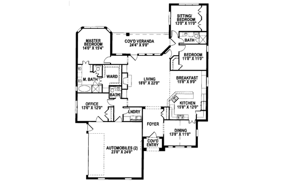 Floor Plan - Main Floor for European House Plan #141-369 - 3 bed, 2.5 bath