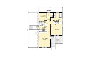 Floor Plan - Main Floor for Cottage House Plan #536-9 - 2 bed, 1 bath