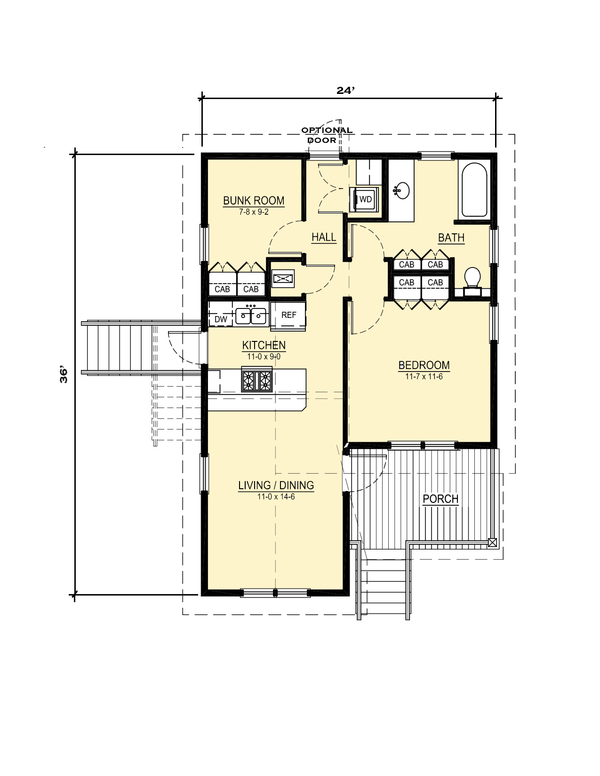 House Design - Cottage Floor Plan - Main Floor Plan #536-9