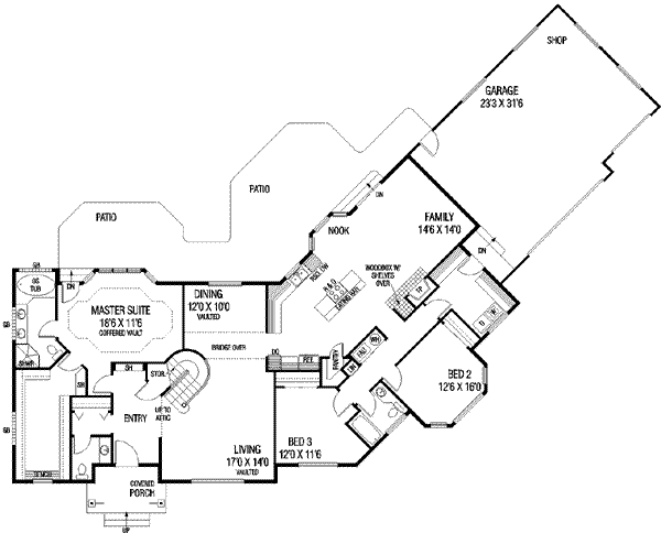 Traditional Floor Plan - Main Floor Plan #60-257