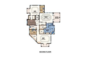 Floor Plan - Upper Floor for Mediterranean House Plan #548-6 - 3 bed, 4 bath