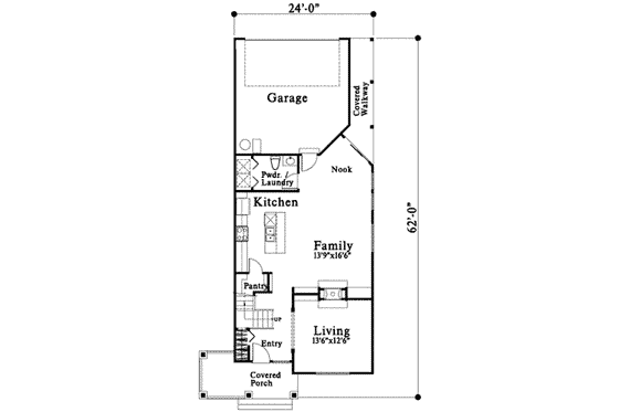 Floor Plan - Main Floor for Country House Plan #78-151 - 3 bed, 2.5 bath