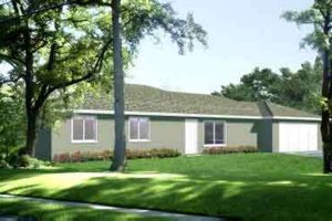 Ranch Exterior - Front Elevation Plan #1-1341