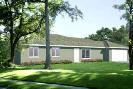 Exterior - Front Elevation for Ranch House Plan #1-1341 - 3 bed, 2 bath