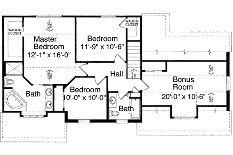 Dream House Plan - Floor Plan - Upper Floor for Colonial House Plan #46-125 - 3 bed, 2.5 bath