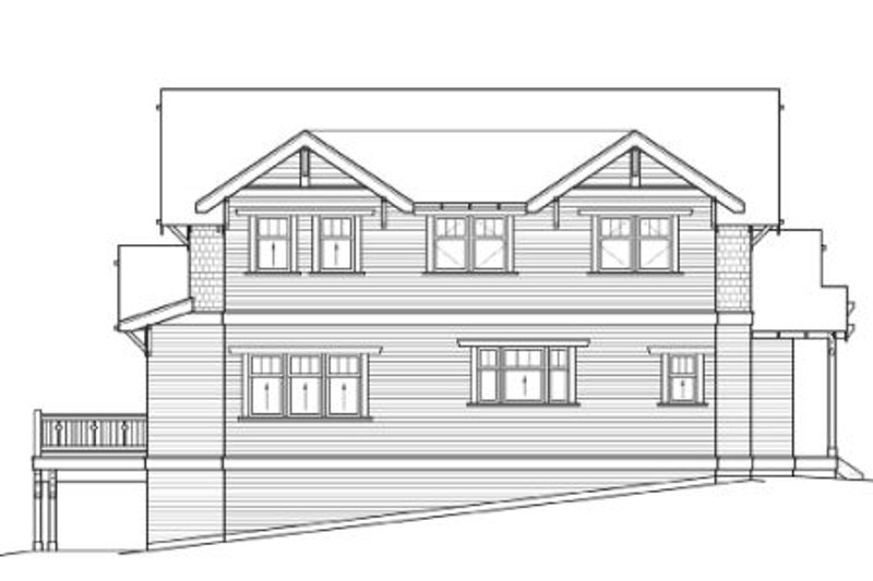 Architectural House Design - Exterior - Rear Elevation for Craftsman House Plan #434-5 - 4 bed, 3.5 bath