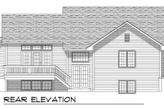 Exterior - Rear Elevation for Traditional House Plan #70-755 - 3 bed, 3 bath