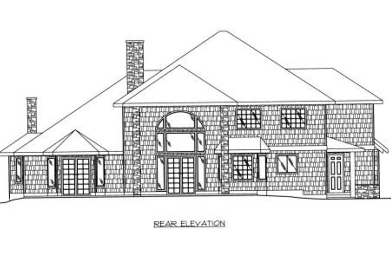 Home Plan - Exterior - Rear Elevation for European House Plan #117-562 - 3 bed, 2.5 bath