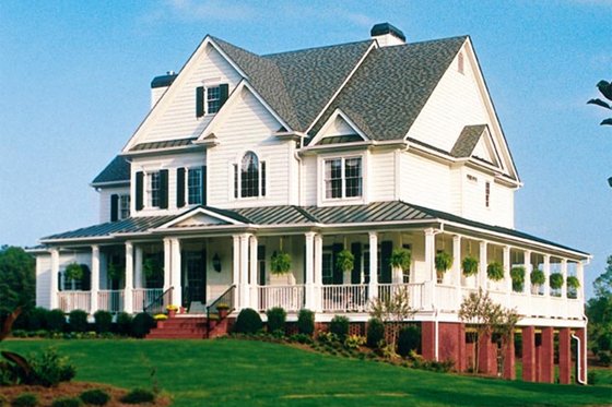 Exterior - Front Elevation 3 for Country House Plan #927-37 - 5 bed, 5.5 bath