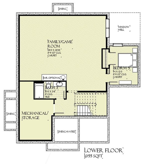 Tudor Floor Plan - Lower Floor Plan #901-164