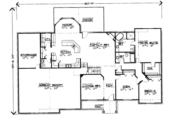 Floor Plan - Main Floor for Traditional House Plan #308-153 - 6 bed, 3.5 bath