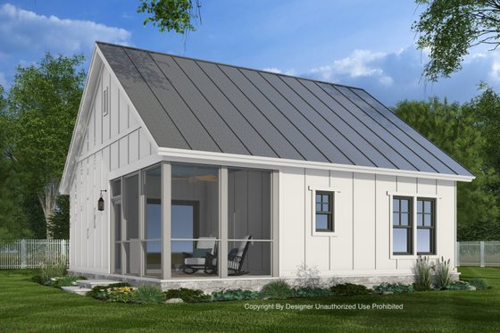 Exterior - Rear Elevation 1 for Farmhouse House Plan #51-1428 - 1 bed, 1 bath