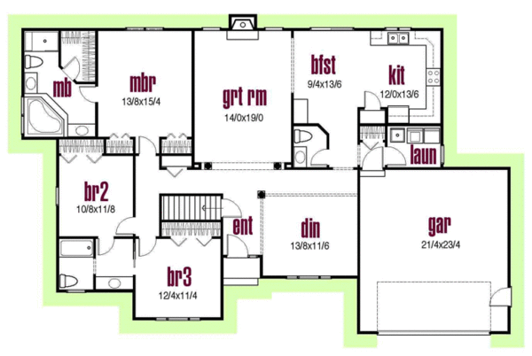 House Design - Traditional Floor Plan - Main Floor Plan #435-6