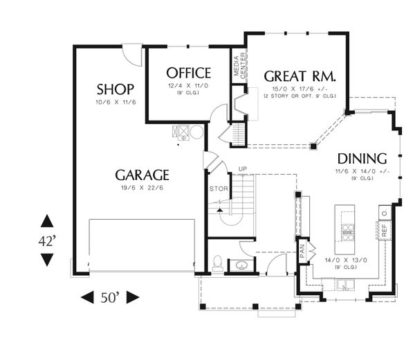 House Plan Design - Country Floor Plan - Main Floor Plan #48-635