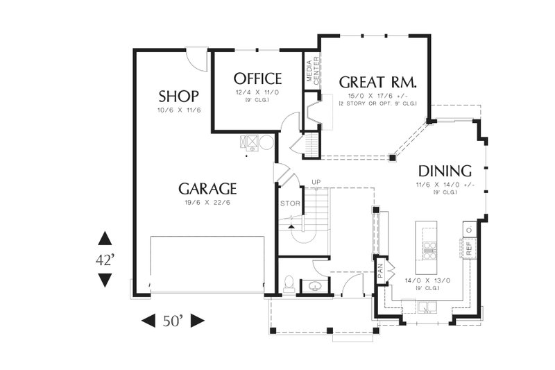 Architectural House Design - Floor Plan - Main Floor for Country House Plan #48-635 - 3 bed, 2.5 bath