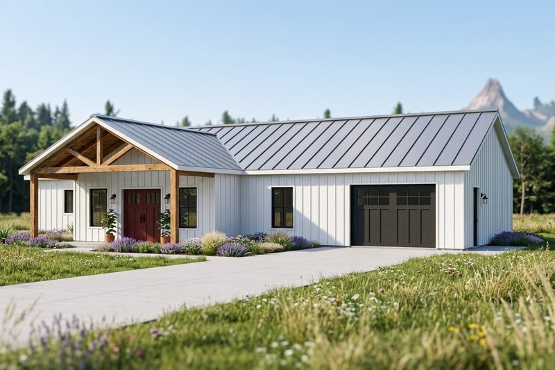 Architectural House Design - Exterior - Front Elevation 2 for Ranch House Plan #1064-337 - 2 bed, 2 bath