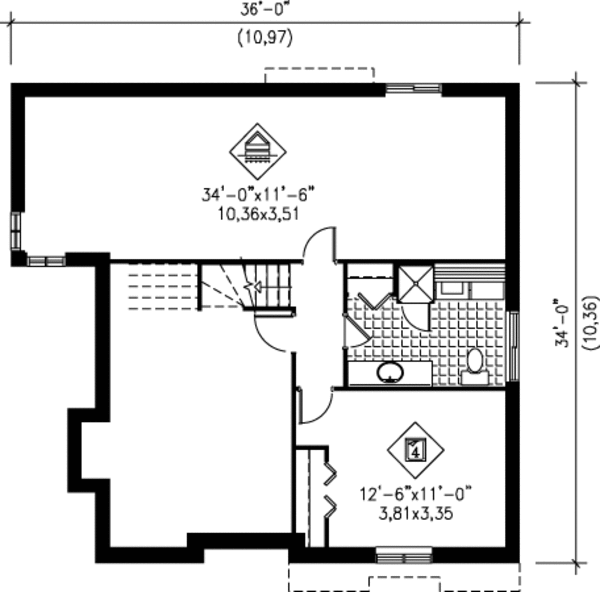 Floor Plan - Lower Floor Plan #25-4242