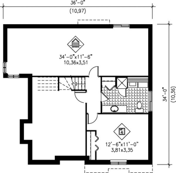 Dream House Plan - Floor Plan - Lower Floor Plan #25-4242