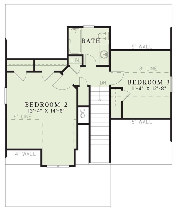 Country Floor Plan - Upper Floor Plan #17-2309