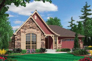 Cottage Exterior - Front Elevation Plan #48-278