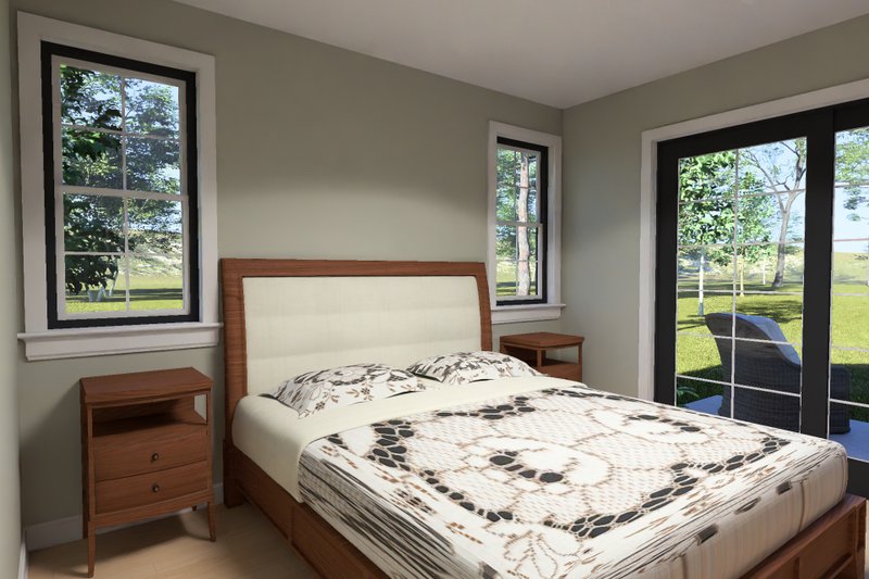 Home Plan - Interior - Master Bedroom for Cottage House Plan #513-2493 - 1 bed, 1 bath