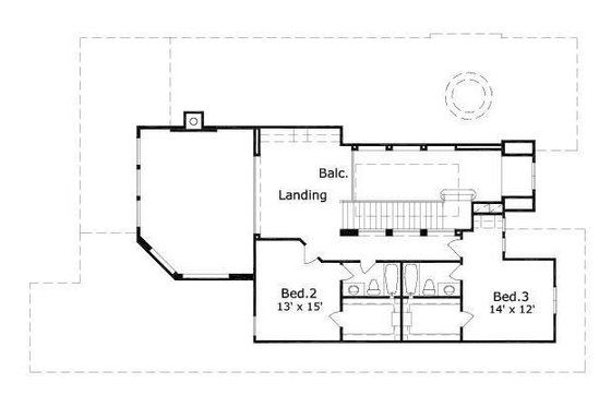 Floor Plan - Upper Floor for European House Plan #411-368 - 3 bed, 3.5 bath