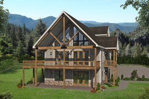 Exterior - Rear Elevation for Country House Plan #932-334 - 3 bed, 3 bath