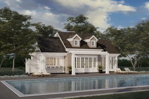 Exterior - Front Elevation 3 for Beach House Plan #1114-31 - 1 bed, 1 bath