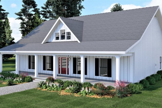 Exterior - Front Elevation 4 for Traditional House Plan #44-253 - 4 bed, 3 bath
