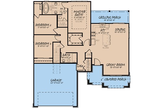 Floor Plan - Main Floor for Traditional House Plan #923-147 - 3 bed, 2 bath