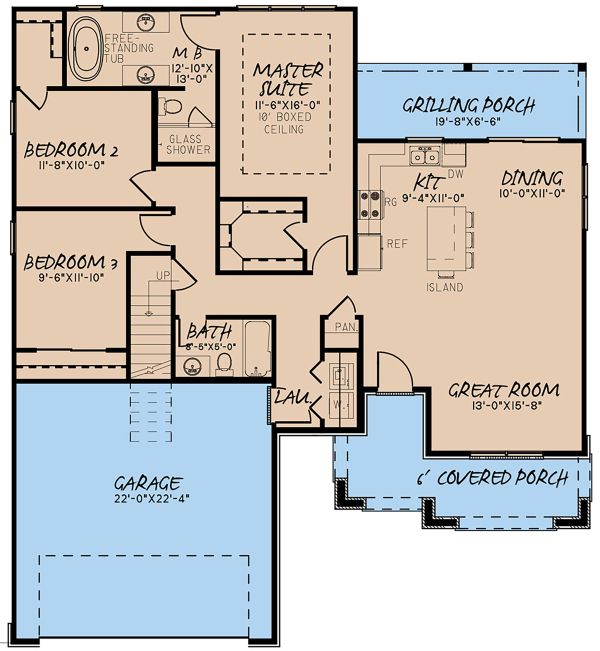 Architectural House Design - Traditional Floor Plan - Main Floor Plan #923-147