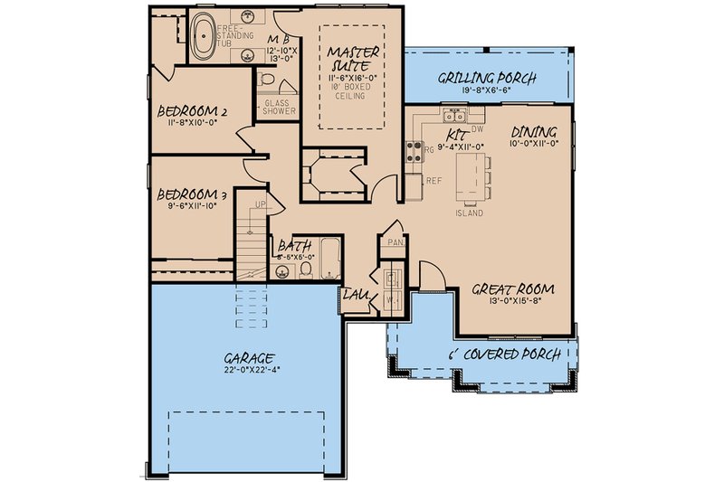 Dream House Plan - Floor Plan - Main Floor for Traditional House Plan #923-147 - 3 bed, 2 bath