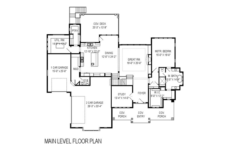 Home Plan - Floor Plan - Main Floor for Craftsman House Plan #920-1 - 5 bed, 3.5 bath