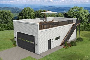 Contemporary Exterior - Front Elevation Plan #932-1083