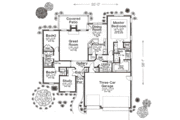 European Style House Plan - 3 Beds 2 Baths 1862 Sq/Ft Plan #310-970 