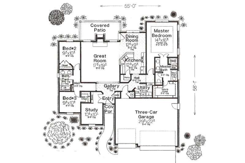 Dream House Plan - Floor Plan - Main Floor for European House Plan #310-970 - 3 bed, 2 bath