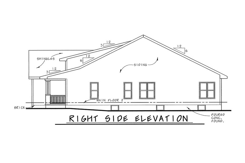 Dream House Plan - Exterior - Other Elevation 1 for Craftsman House Plan #20-1745 - 3 bed, 2 bath