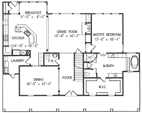 Country Floor Plan - Main Floor Plan #54-116