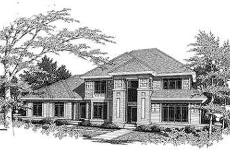 Dream House Plan - Prairie Exterior - Front Elevation Plan #70-481