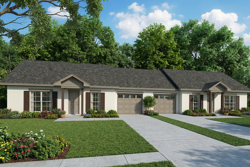 Traditional Style House Plan - 2 Beds 1 Baths 852 Sq/Ft Plan #17-2405 Exterior