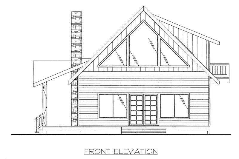 House Plan Design - Exterior - Front Elevation 3 for Cabin House Plan #117-966 - 2 bed, 2 bath