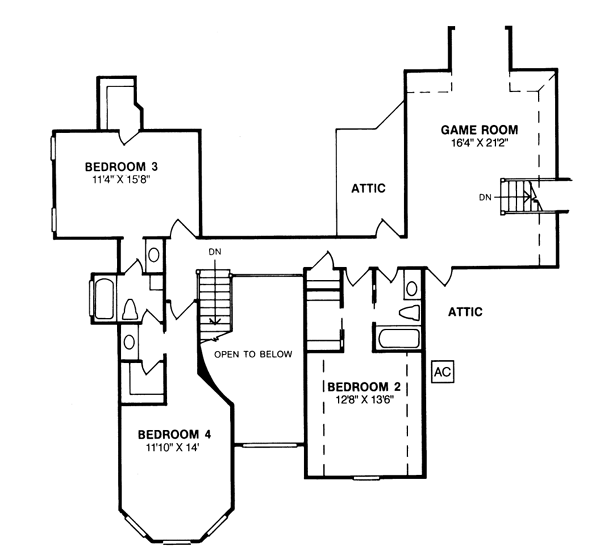 Architectural House Design - European Floor Plan - Upper Floor Plan #20-231
