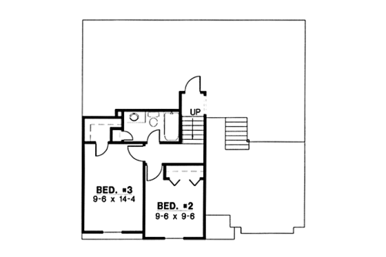 Floor Plan - Upper Floor for Traditional House Plan #67-124 - 3 bed, 2 bath