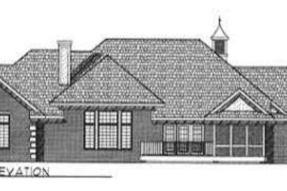 Exterior - Rear Elevation for Ranch House Plan #70-334 - 3 bed, 2 bath