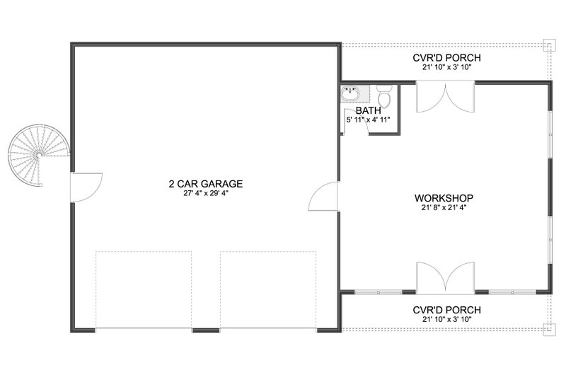 House Design - Floor Plan - Main Floor for Traditional House Plan #1060-357, 0.5 bath