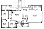 Mediterranean Style House Plan - 3 Beds 2 Baths 1476 Sq/Ft Plan #36-316 