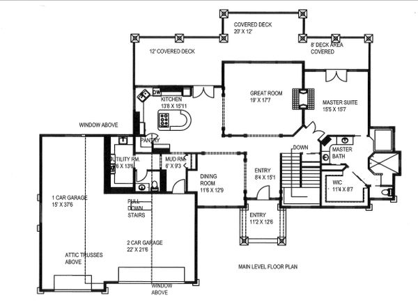 Craftsman Floor Plan - Main Floor Plan #117-809